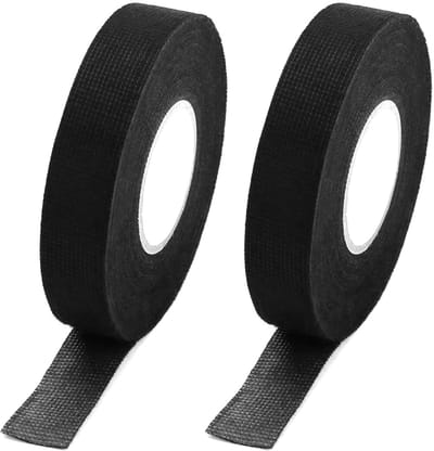 2 Rollen Hittebestendige Tape - 19mm x 15m - Hittebestendige Stoffen Tape voor Auto Draadboom, Elektriciteit en Reparatie