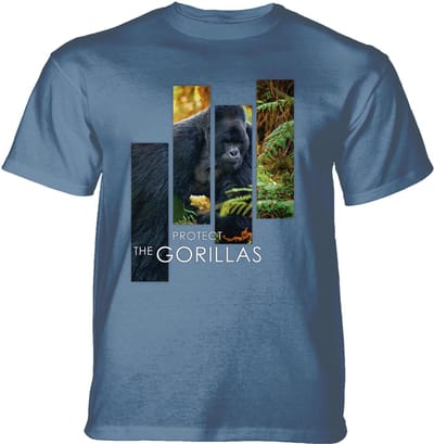 T-shirt Protect Gorilla Split Portrait Blue S