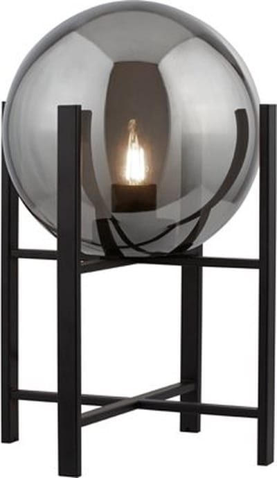 Oldham Tafellamp mat zwart met smoke glas - Modern - Searchlight