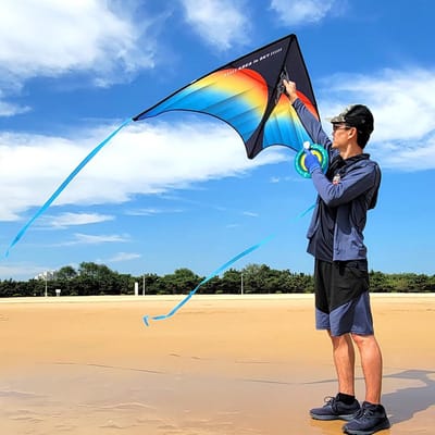 Grote Stranddeltavliegers voor Kinderen en Volwassenen - 3-pack Vliegers voor Beginners, Eenvoudig te Vliegen