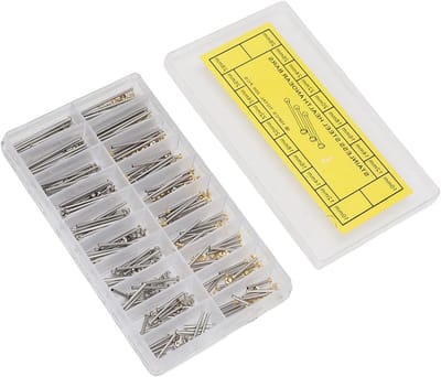 200 Stuks Horloge Schroefbuis RVS Frictiepennen Verbindingstangen voor Horlogereparatie en Accessoires