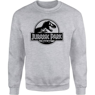 Jurassic Park Logo Sweatshirt - Grey - S