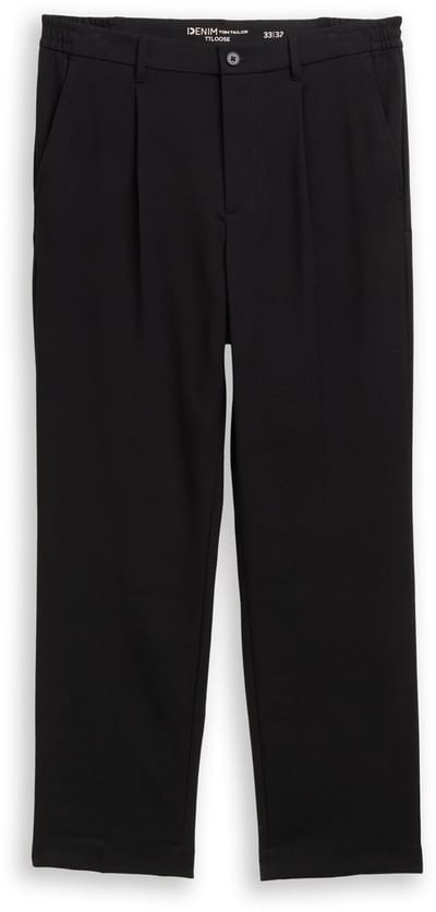 Tom Tailor Denim - TTLoose chino broek met strijkvouw - Maat 30/34 - Black