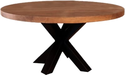 Salontafel rond walnoot mangohout 90cm Jesse side table duurzaam hout mango bijzettafel
