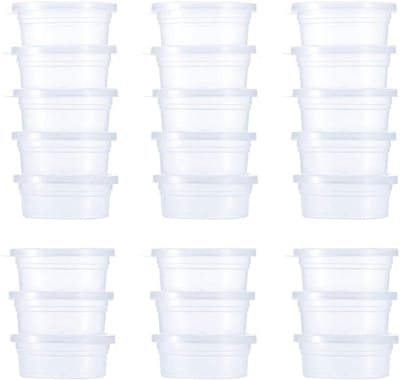 Famanu - 24-delige lekdichte slime potjes set, transparante bewaarbakjes met deksel