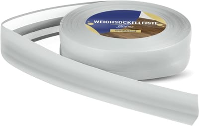 Zachte plint - Vloerlijst hoekprofiel - Afwerking muren vloer - Zelfklevend pvc materiaal - 60 meter 32x23mm - Grijs