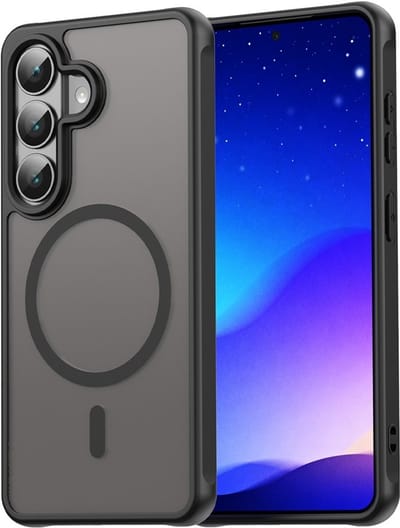 Coverup Hoesje - Geschikt voor Samsung Galaxy S26 Hoesje - Coverup Mat Transparante Back Cover met Camera Cover - MagSafe Compatible - Zwart