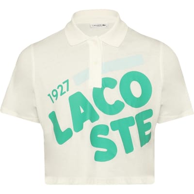 Lacoste Kort poloshirt met opdruk voor dames (Wit)