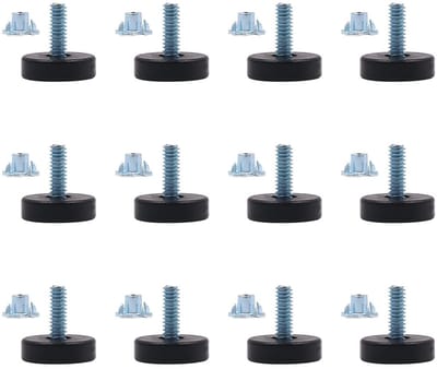 Dailygoods- Meubelpoten Verstelbaar - Tafelpoten - Meubelpoten Set van 12 - Hoogteverstelling - Geschikt voor Alle Vloerbedekkingen - Gegalvaniseerd Staal - Verstelbare Poten