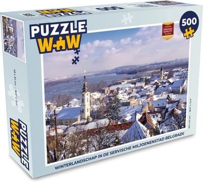 Puzzel Winterlandschap in de Servische miljoenenstad Belgrado - Legpuzzel - Puzzel 500 stukjes