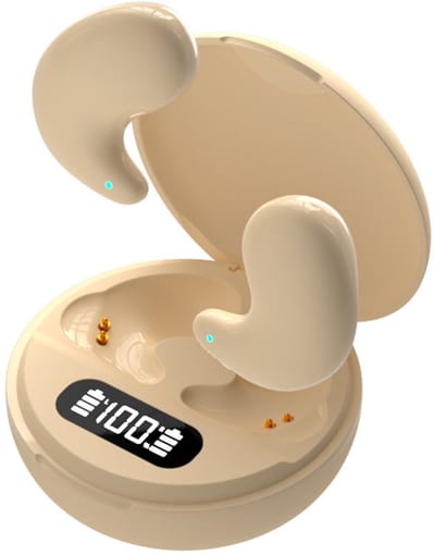 De Beste Gadgets Invisible Sleep Earbuds – Draadloze Bluetooth 5.4 Slaap Oordopjes | Kleine oordopjes | Kleine Oortjes | Comfortabel, Geluidsisolerend & Onzichtbaar | Ideaal voor Zijslapers – 24 Uur Speeltijd - Kaki