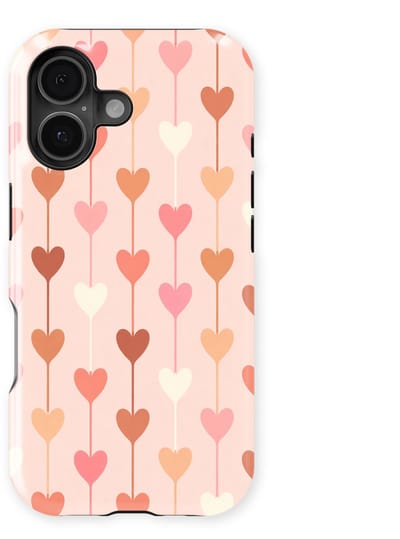 Tough Hoesje met Hartjes geschikt voor iPhone 17 | Little Love Tough Case Geschikt voor Mag | Hartjes Print Backcover geschikt voor iPhone 17 Falling Hearts