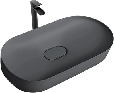 Rea Iris Conglomeraat - Opzetwastafel - Grijs - 70x35,5x10,5cm