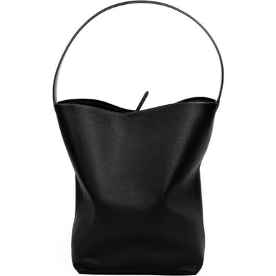 High-end Toplaag Koeienhuid Zuid-Korea Luie Leren Emmertas Enkele Schouder Pittot Tas Casual zwart