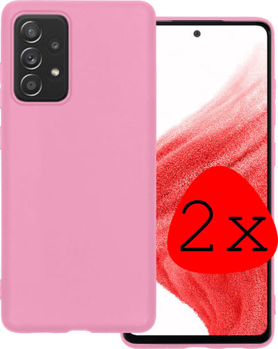 Hoesje 2 Stuks - Geschikt voor Samsung Galaxy A53 - Sterk & Shockproof - Case Siliconen - Back Cover - Telefoon Hoes - Lichtroze