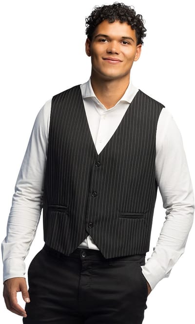 Boland - Gilet Pinstripe zwart (L/XL) - Volwassenen - Maffia - 20's - Gangster - Roaring Twenties - Cosplay - Carnaval - Themafeest