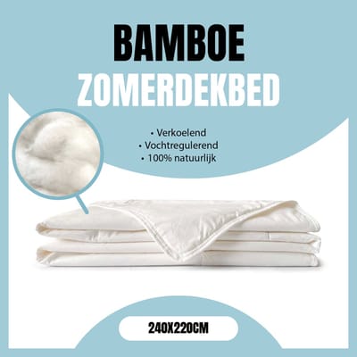 Eleganzzz Bamboe Viscose Zomerdekbed - Bamboe Dekbed 240x220cm - Zomerdekbed - Dekbed Zomer - Lits Jumeaux Extra Lang - Dekbedden