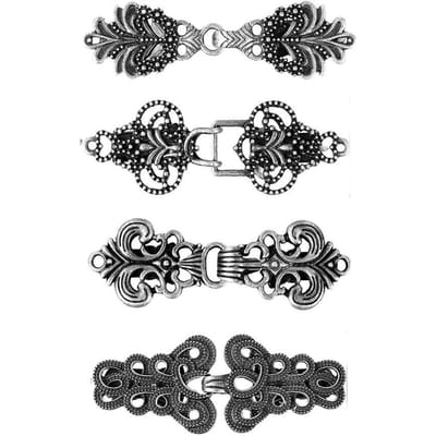 4 Stuks Retro Trui Spiraal Clip Cape Mantel Clips Vest Broches Spelden Sjaalkraag Sluiting Jurk Overhemd Broche Clip Sieraden Voor Vrouwen, Nieuwjaars Cadeaus gray