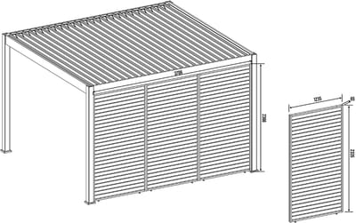 Orion Louvre shutter paneel - 123x238,25cm - Lichtgrijs - Voor 4m kant