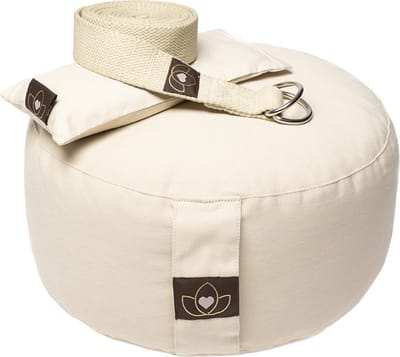Pakket meditatiekussen, oogkussen en riem sand - Lotus