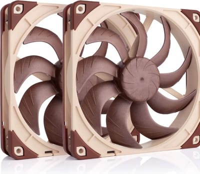 Noctua NF-A14x25 G2 PWM Sx2-PP - Ventilatorhuis 2-pack - 140mm - 91.58 cfm - 1500 rpm - 24.8 dBA - 4-pin PWM - beige, bruin