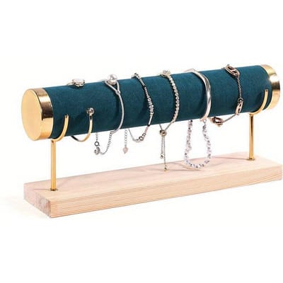Porte-bijoux Support à bracelets en bois Pour femmes et hommes Choix idéal pour les cadeaux Présentoir à bracelets Support de rangement pour montres One layer vert