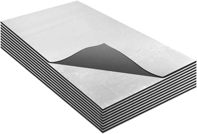 Dailygoods- Geluidsdempingsmat 10 Stuks - Zilverkleurig - Glasvezel/Schuim - 0.46m² - 5mm Dikte - Zelfklevend/Waterdicht - Geluidsisolatiemateriaal