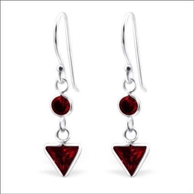 Aramat Jewels | Oorhangers | Rode Zirkonia Zilveren Oorhangers | | | |8mm | Zilver | Kinderen, Volwassenen | Verkleurd niet
