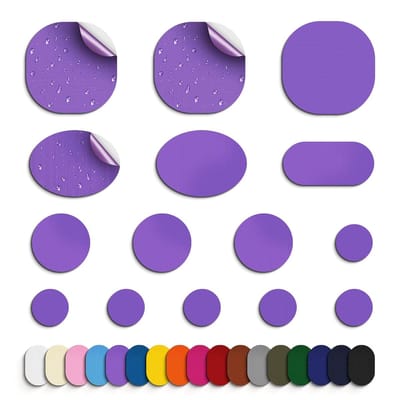 45 Stuks Reparatiepatches - Zelfklevende Tape - Kleding Herstellen - Waterdicht Nylon Materiaal - Ronde Ovale Vorm - Paars