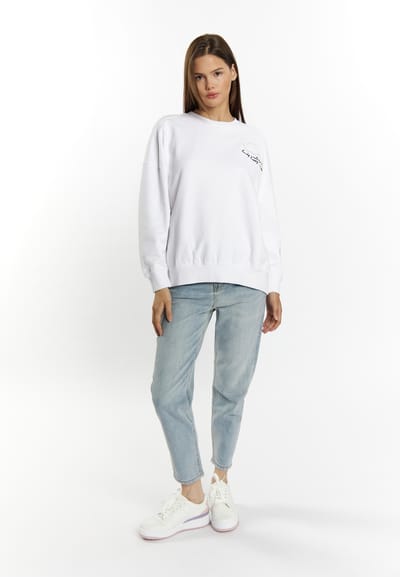 Mymo Sweatshirt met applicatie Dames wit