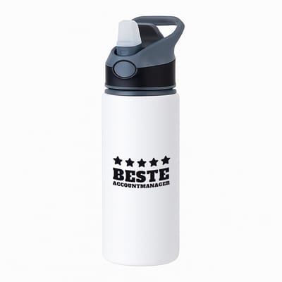 Hacebo® - Beste accountmanager waterfles met rietje zwart - Beste accountmanager - collega - welkom - afscheid - water fles - 650ML