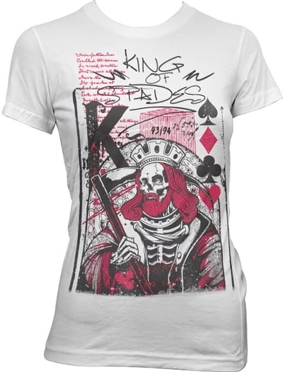 Hybris King Of Spades Girly T-shirt voor dames, witite