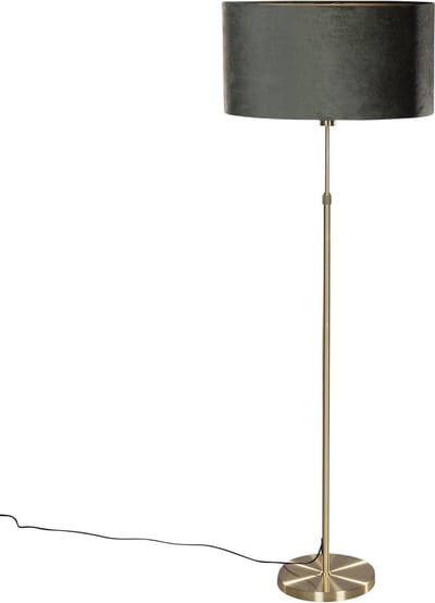 QAZQA parte shade - Moderne Vloerlamp | Staande Lamp met kap - 1 lichts - H 158 cm - Goud - Woonkamer | Slaapkamer | Keuken