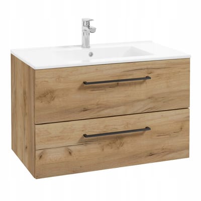 STAMAR - Badkamerkast met wastafel 70 cm hangend met 2 lades en soft-close - wastafelmeubel - badkamermeubel