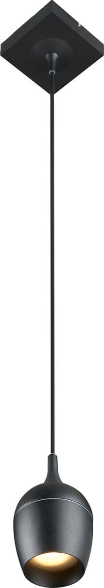 Lucide PRESTON - Hanglamp Badkamer - Ø 10 cm - 1xGU10 - IP44 - Zwart