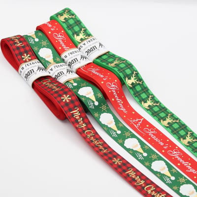 Lot van 4 x 5 meter linten thema Kerstmis en Eindejaar ***prima kwaliteit*** (20 meter)