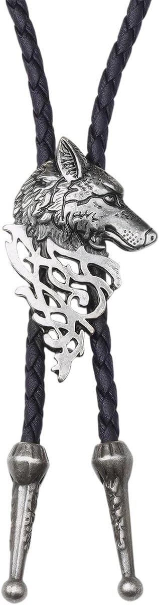 Verstelbare Vintage Leren Necktie, Handgemaakt Herenaccessoire, Western Rodeo Cowboy Choker, Uniek Design voor Elke Gelegenheid