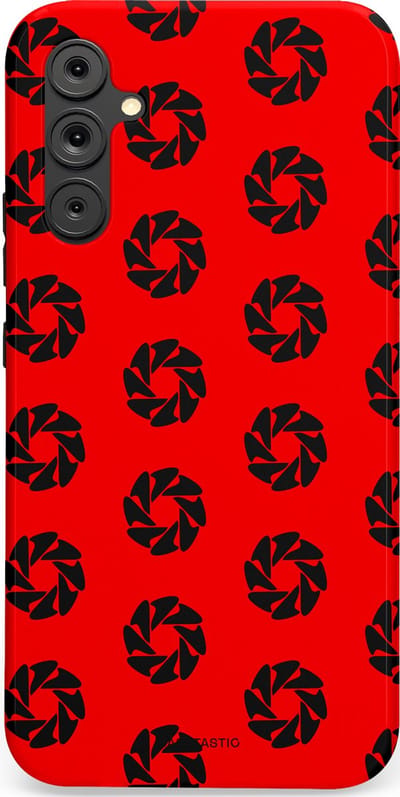 Casetastic hoesje geschikt voor Samsung Galaxy A34 (2023) 5G - Dubbellaagse bescherming - Zwarte Sterren op Rood - Fashion Case - Rood Zwart