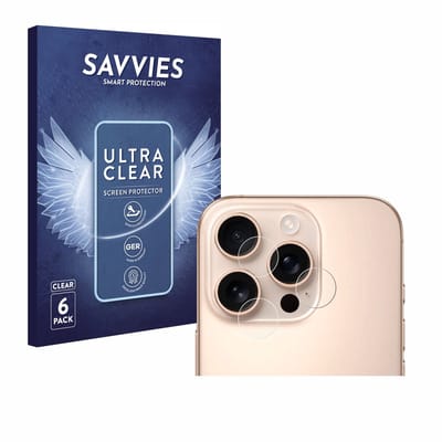 Savvies - Screenprotector voor Apple iPhone 16 Pro Max (ALLEEN Camera Lens) - Folie Beschermfolie transparant 6 Stuks