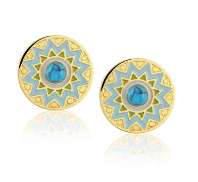 Amanto Oorbellen Celvin - 316L Staal - Turkoois - ∅15mm