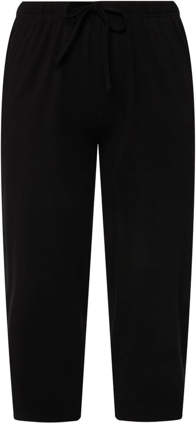 Ulla Popken - Dames - 7/8-broek slim fit elastische tailleband - Klassiek zwart - Maat 42+