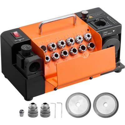 VEVOR Boorslijper MR-13B, 3-15 mm, met instelbare lipafstandshoek en punthoek van 95°-135°, 4600 tpm, 120 W slijper met 13 spantangen, CBN- en SDC-slijpschijven