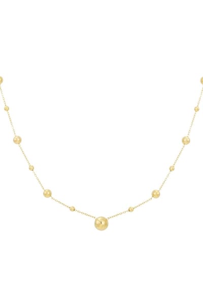 Ketting - Yehwang - Goud - Bolletjes - Statement ketting - Stainless steel - Sieraden