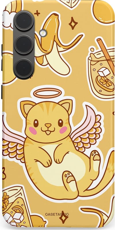 Casetastic Hoesje Geschikt voor Samsung S24 Plus - Stijlvolle Beschermende Duo-layer Case - Poezenvleugels