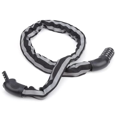 Antivol de vélo à code Cadenas à câble pour vélo Sans clé Cinq mots de passe Réfléchissant Noir gray