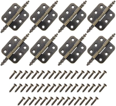 Solidchoice- Deurscharnieren 8 Stuks Antiek - Retro Stijl - IJzeren Scharnieren - Voor Houten Kisten/Kast - Inclusief Schroeven - 70x35mm - Meubelscharnieren
