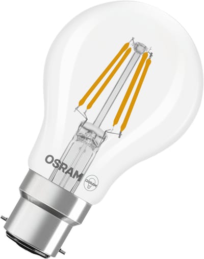 OSRAM LED-lamp Stervorm A40 filament, 2700 K warm wit, 3,4 W, B22d, helder, 470 lm, 15.000 h, voor plafond- en staande lampen, decoratief