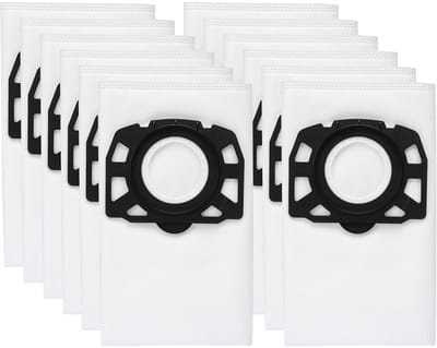 EXCITAT Filterzakken - Stofzuigerzakken - Stofzuigeraccessoires - Geschikt voor Karcher WD4, WD5, WD6, MV4, MV5, MV6, WD4.000 ... WD5.999, 2.863-006.0 Nat- en droogzuigers - 12 stuks
