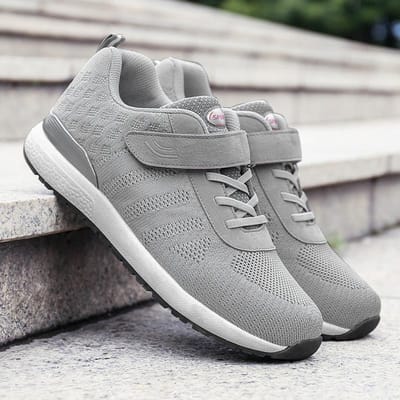 Lente Extra Grote Maat Ouderen Schoenen Antislip Wandelschoenen Ademende Middelbare Leeftijd en Oudere Sportschoenen Damesschoenen 35 gray