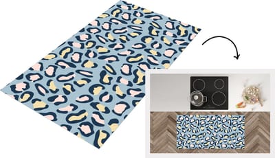Keukenloper - Loper keuken - Panterprint - Pastel - Patronen - 120x60 cm - Keukenloper vinyl